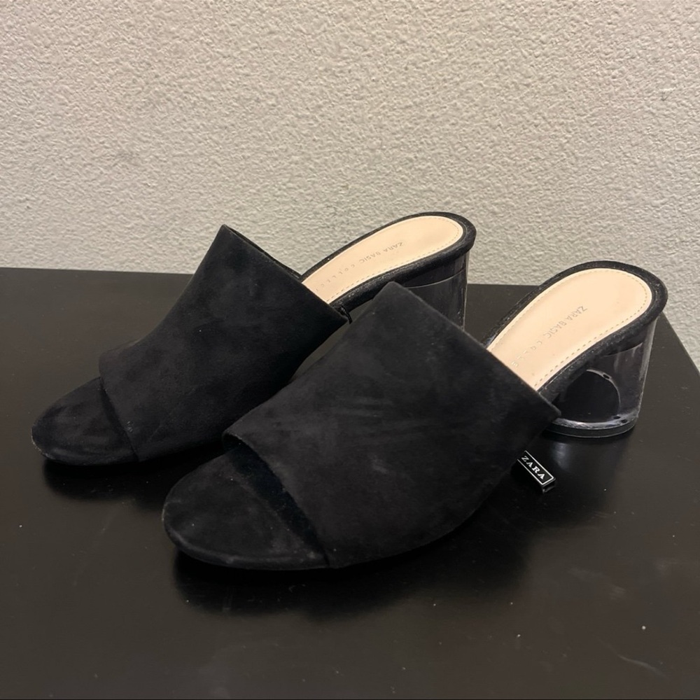 Zara Black Suede Women's Mules